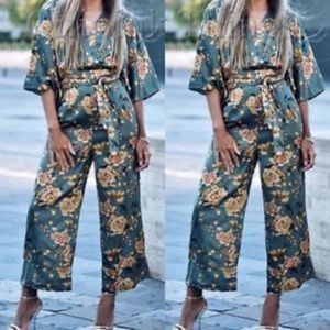 Zara Printed Kimono Jumpsuit - new with tags